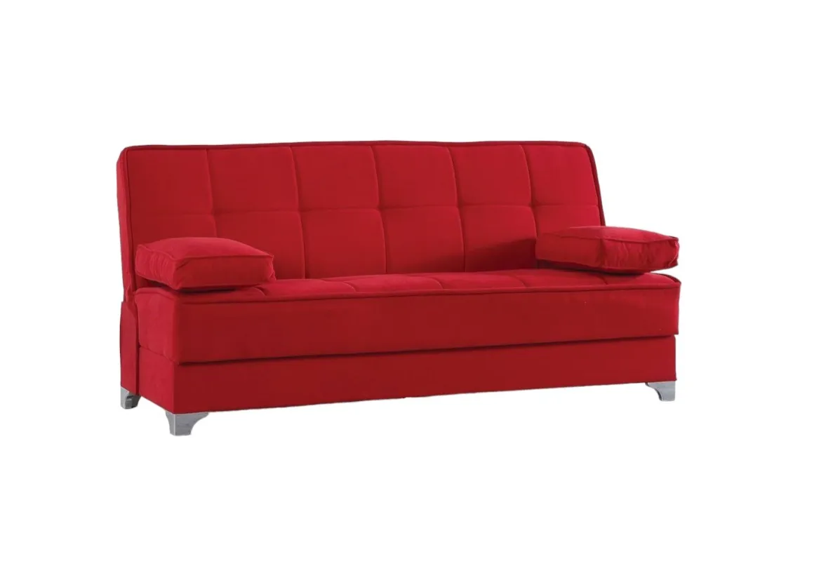 Divano letto 3 posti rosso 190x87cm - Andrey