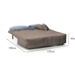 Divani Letto 2 Posti|Salotto > Dmora Divano letto 2 posti tortora 125x90cm - Ariska Grigio Tortora
