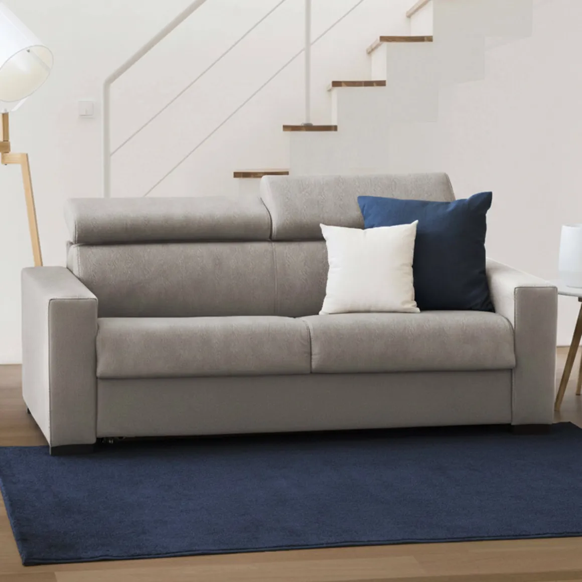 Divano letto 2 posti tortora 160x95cm - Alinia