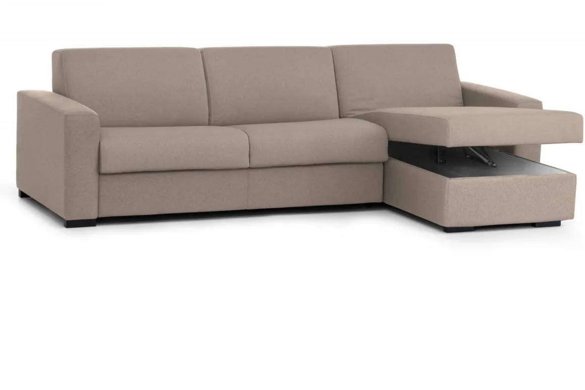Divano letto 2 posti tortora 260x95cm - Allegria