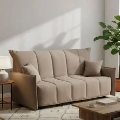 Divano letto 3 posti tortora 190x90cm - Ardis