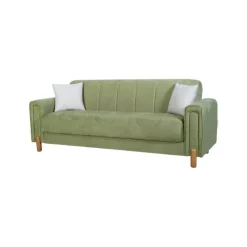 Divani Letto 3 Posti|Divano Contenitore Letto > Dmora Divano Letto 3 Posti Contenitore di Apertura Click-clack 226x86 cm, Lavabile - Papozze Verde