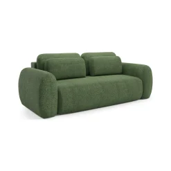 Divano Letto 3 Posti Verde Contenitore di Apertura a Libro 266x121 cm, Reclinabile - Sessame