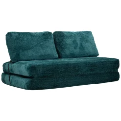 Divano Letto 2 Posti Verde Petrolio Reclinabile Apertura a Ribalta 31x31 cm, Posti a Sedere 2 - Albayz