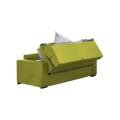 Divano Letto 2 Posti Verde Sfoderabile Contenitore 180x95 cm, di Apertura a Ribalta Made in Italy - None