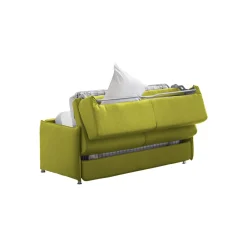 Divano Letto 2 Posti Verde Sfoderabile Contenitore 180x95 cm, di Apertura a Ribalta Made in Italy - Trovo
