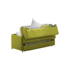 Divano Letto 3 Posti Verde Sfoderabile Contenitore 200x95 cm, Lavabile Made in Italy - Gravere