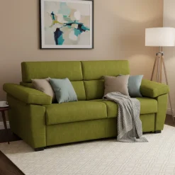 Divani Letto 3 Posti|Divani Letto > Dmora Divano Letto 3 Posti Sfoderabile Lavabile 205x86 cm, Idrorepellente Letto Estraibile Made in Italy - Avellana Verde