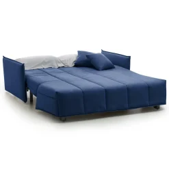 Divani Letto 2 Posti|Salotto > Dmora Divano Letto 2 Posti 150x90 cm in Legno Massello Sfoderabile Apertura a Carrello Made in Italy Materasso 10cm Rete Elettrosaldata – Alaric Blu