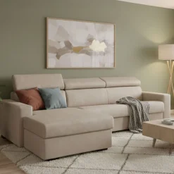 Divano letto reclinabile beige 280x95cm - Alibabah