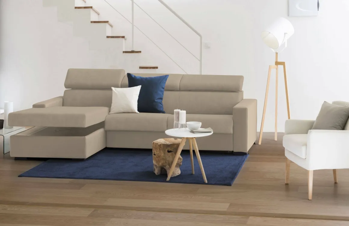 Divano letto reclinabile beige 280x95cm - Alibabah