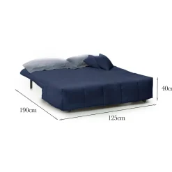 Divano letto reclinabile blu 125x90cm - Ariska
