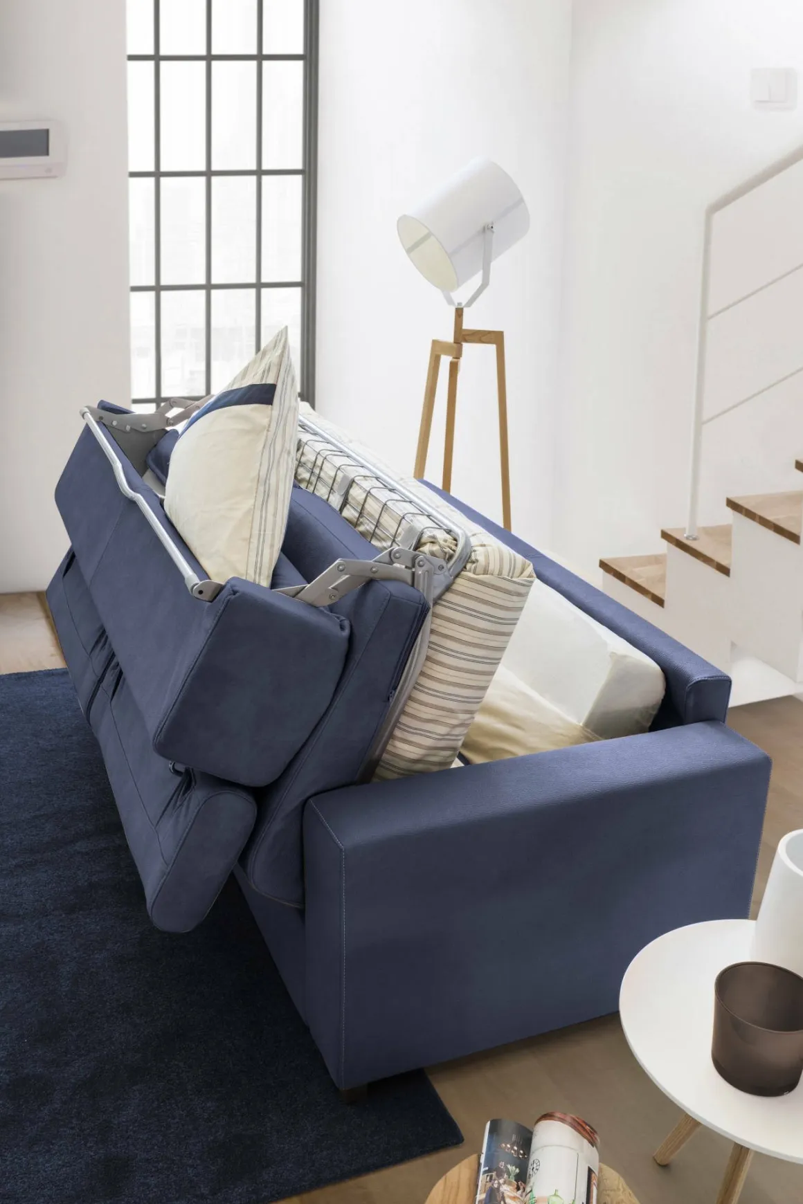 Divano letto reclinabile blu 180x95cm - Annalara