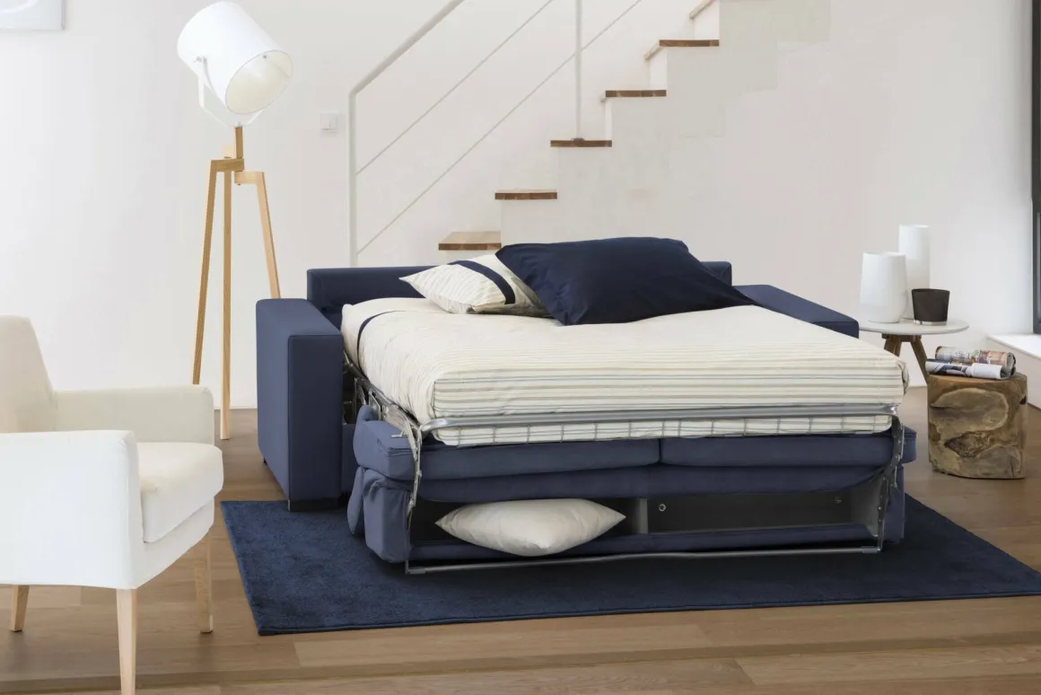 Divano letto reclinabile blu 180x95cm - Annalara