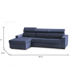 Divano letto reclinabile blu 260x95cm - Aloet