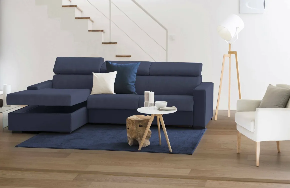 Divano letto reclinabile blu 260x95cm - Aloet