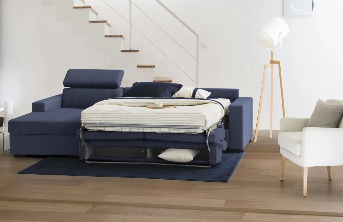 Divano letto reclinabile blu 260x95cm - Aloet