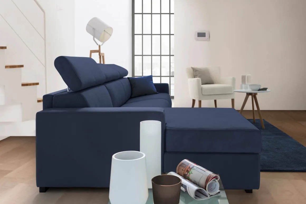 Divano letto reclinabile blu 260x95cm - Aloet