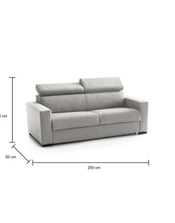 Divani Letto 3 Posti|Salotto > Dmora Divano letto reclinabile 207x82cm - Argia Grigio