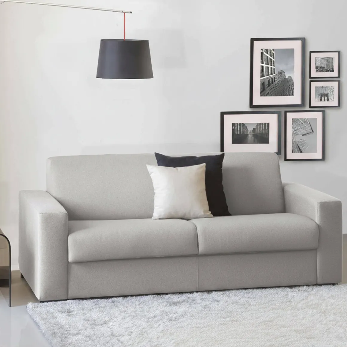 Divano letto reclinabile grigio 220x95cm - Estia