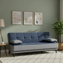 Divano letto reclinabile grigio e blu 190x87cm - Aborigeni