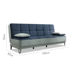 Divano letto reclinabile grigio e blu 190x87cm - Aborigeni