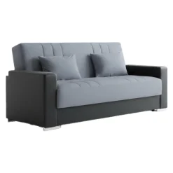Divani Letto 3 Posti|Salotto > Dmora Divano letto reclinabile nero e grigio 230x96cm - Arix Grigio, Nero