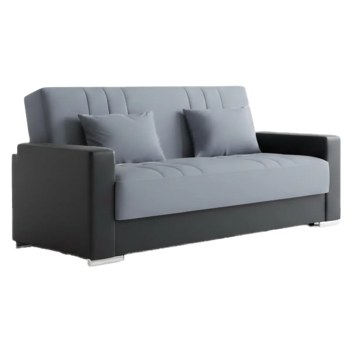 Divani Letto 3 Posti|Salotto > Dmora Divano letto reclinabile nero e grigio 230x96cm - Arix Grigio, Nero