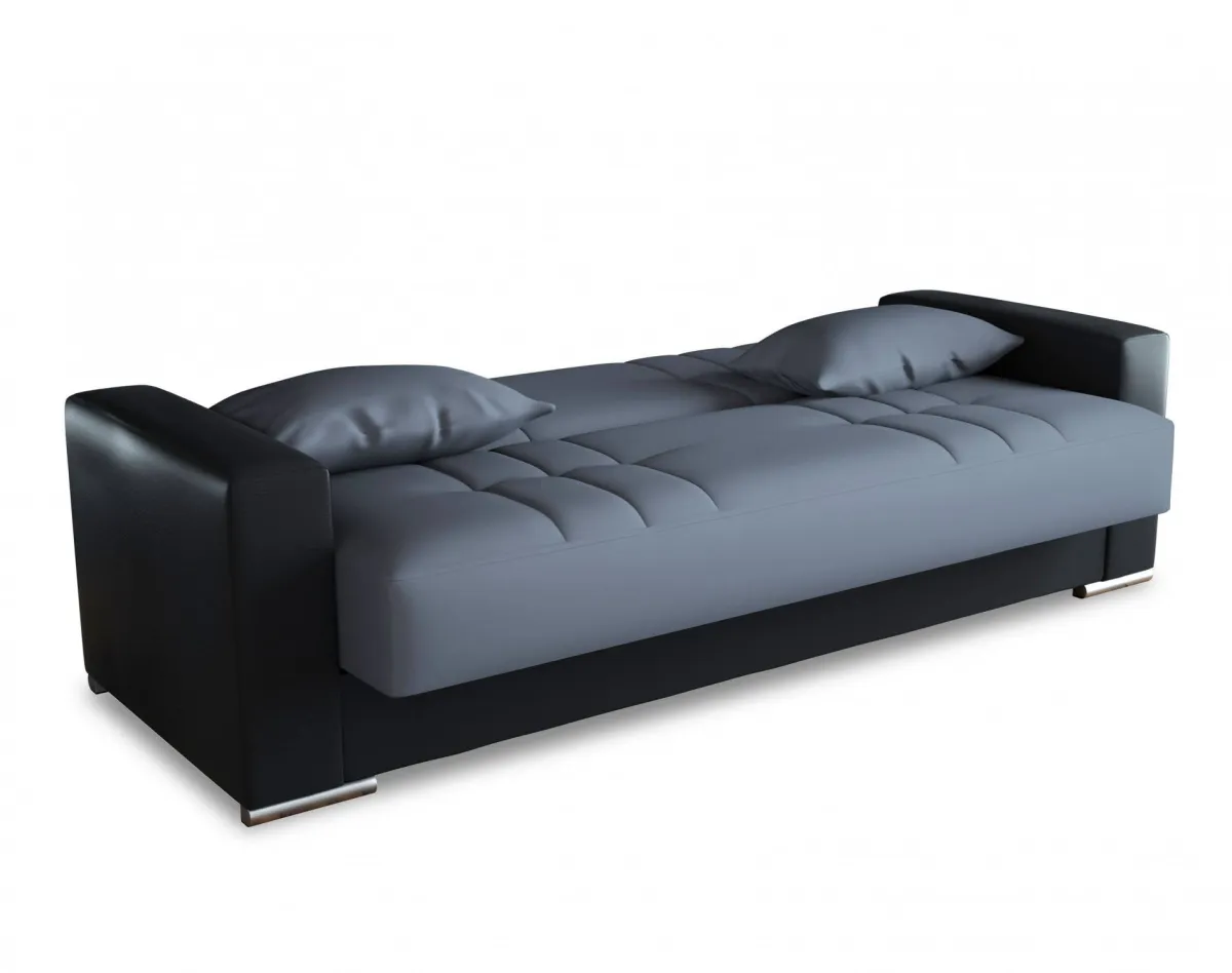 Divani Letto 3 Posti|Salotto > Dmora Divano letto reclinabile nero e grigio 230x96cm - Arix Grigio, Nero