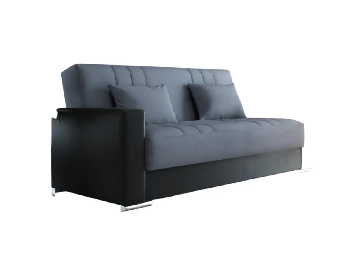 Divani Letto 3 Posti|Salotto > Dmora Divano letto reclinabile nero e grigio 230x96cm - Arix Grigio, Nero