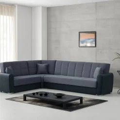 Divano letto reclinabile nero e grigio 305x238cm - Gaillardia