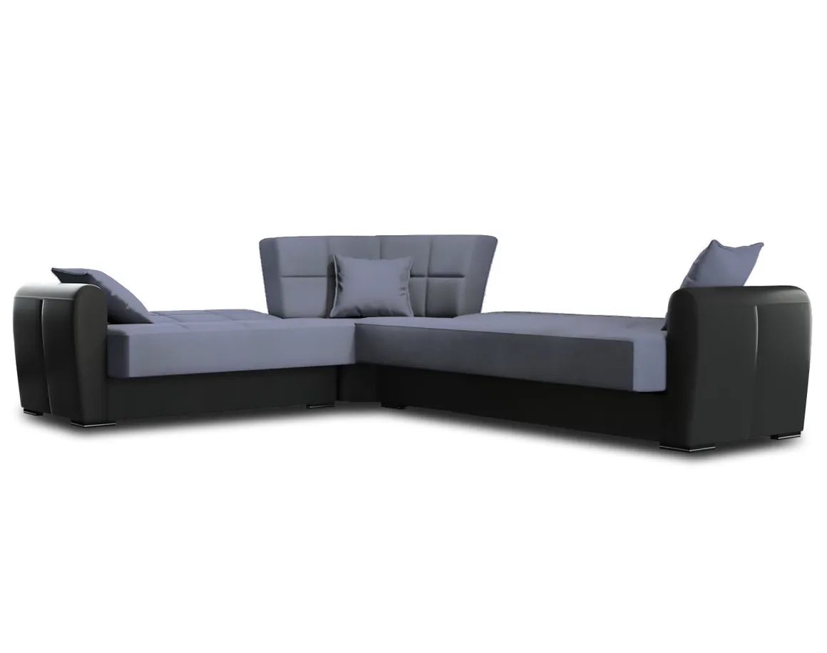 Divano letto reclinabile nero e grigio 305x238cm - Gaillardia