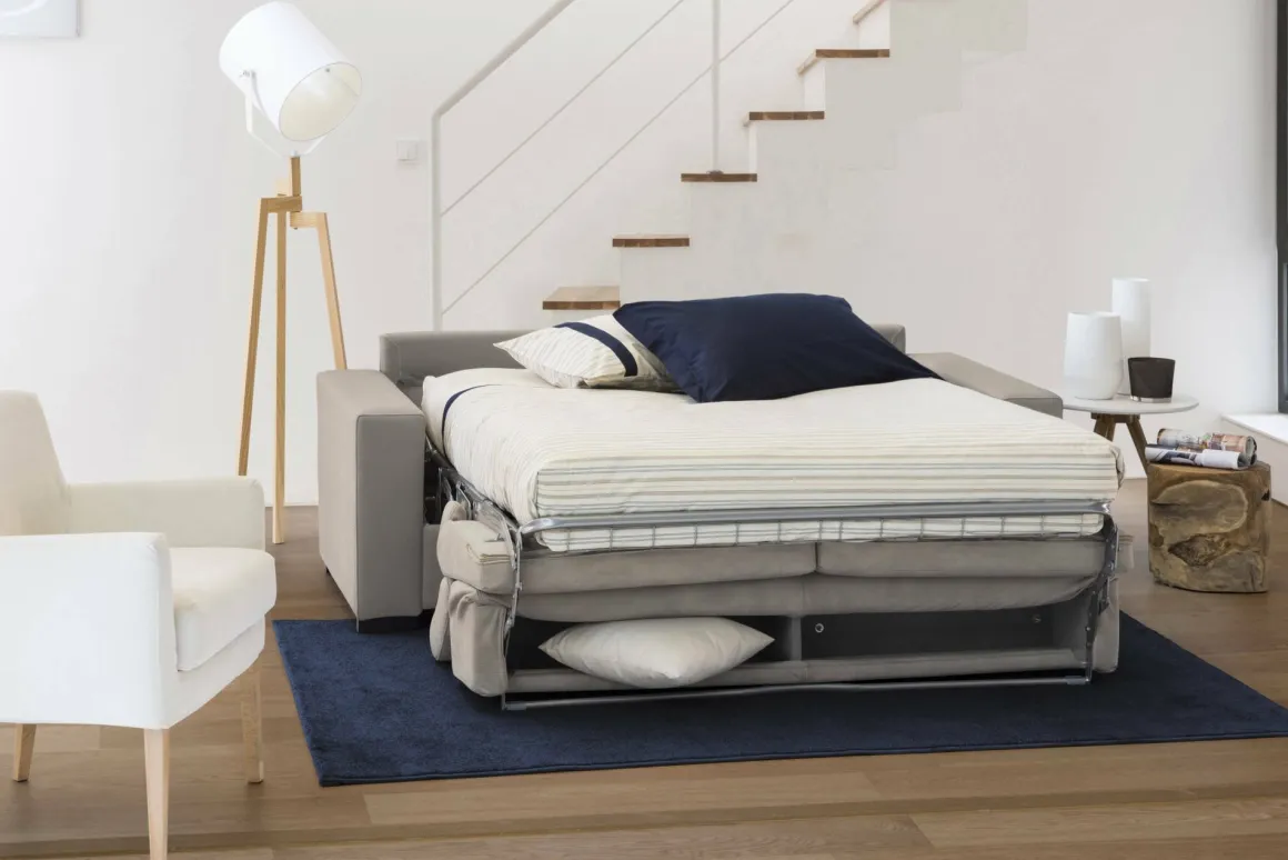 Divano letto reclinabile tortora 220x95cm - Action