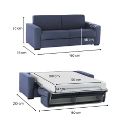 Divani Letto 2 Posti|Divano Contenitore Letto > Dmora Divano letto rivestito in tessuto crema 140x65cm - Hone Bianco Crema