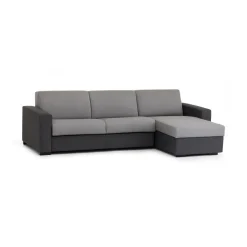 Divano letto rivestito in tessuto grigio e antracite 260x95cm - Allegria
