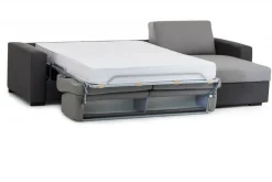 Divano letto rivestito in tessuto grigio e antracite 260x95cm - Allegria