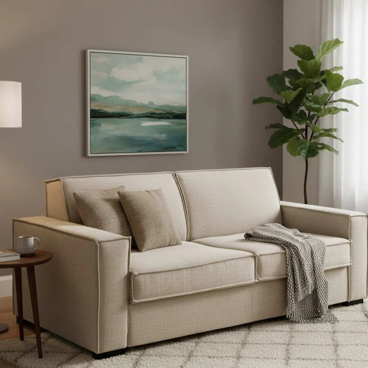 Divani Letto 2 Posti|Salotto > Dmora Divano letto sfoderabile 160x95cm - Alk Beige