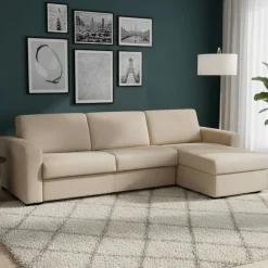 Divano letto sfoderabile beige 280x95cm - Aika