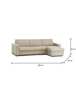 Divano letto sfoderabile beige 280x95cm - Aika