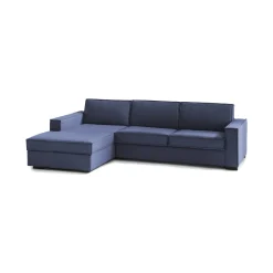 Divani Letto Con Penisola|Salotto > Dmora Divano letto sfoderabile 280x95cm - Allaida Blu