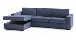 Divani Letto Con Penisola|Salotto > Dmora Divano letto sfoderabile 280x95cm - Allaida Blu