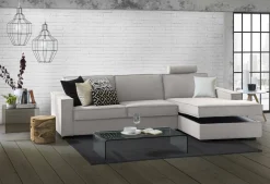 Divano letto sfoderabile grigio 260x95cm - Afar