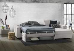 Divano letto sfoderabile grigio 260x95cm - Afar