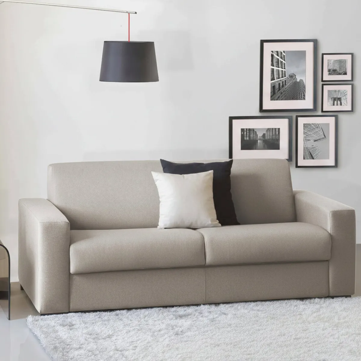 Divani Letto 2 Posti|Salotto > Dmora Divano letto sfoderabile tortora 200x95cm - Andymion Grigio Tortora