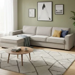Divano letto sfoderabile tortora 260x95cm - Albenga