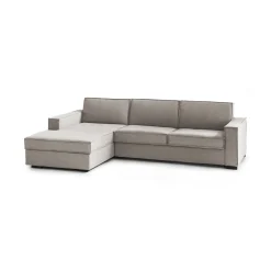 Divano letto sfoderabile tortora 260x95cm - Albenga