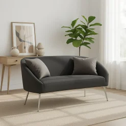 Divano moderno grigio e argento 137x69x79h cm - Pittari