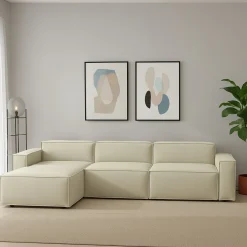 Divani Angolari|Divani Fissi Con Penisola > Dmora Divano modulare 340x170x70h cm - Atrillo Beige