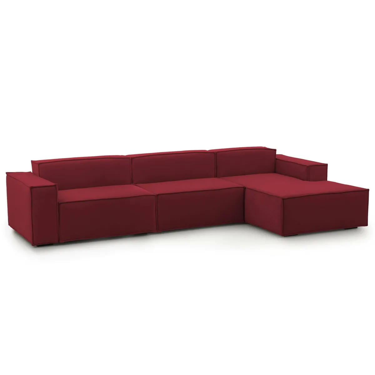 Divani Angolari|Divani Fissi Con Penisola > Dmora Divano modulare 340x170x70h cm - Asvaldo Rosso