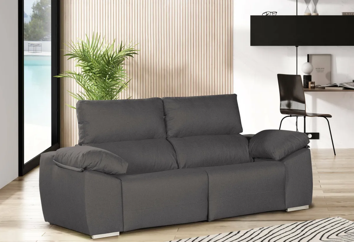 Salotto > Dmora Divano 2 posti antracite 160x100x100h cm - Astrice Nero